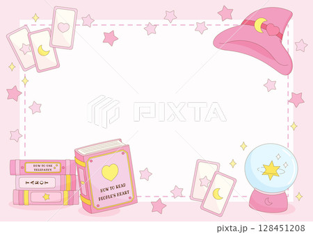pink magic fortune-telling witch frame 2 128451208
