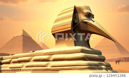 パラレルワールド・ペリカン顔のスフィンクス 128451266