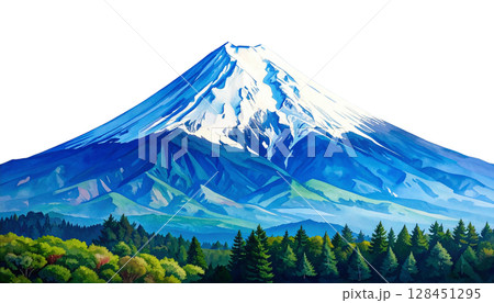 富士山のイラスト素材 128451295