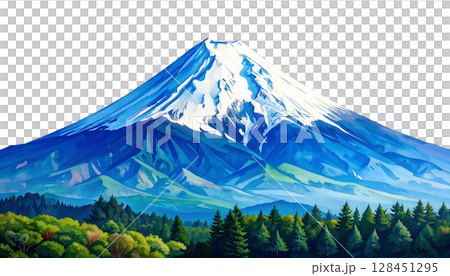 富士山のイラスト素材 128451295