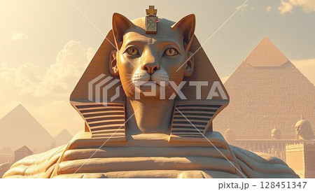 パラレルワールド・猫顔のスフィンクス 128451347