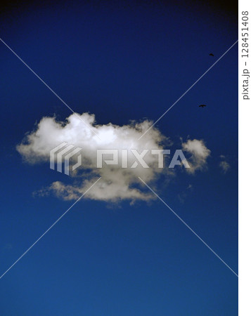 よく見ていると何かに見えてくる不思議な形の雲 128451408