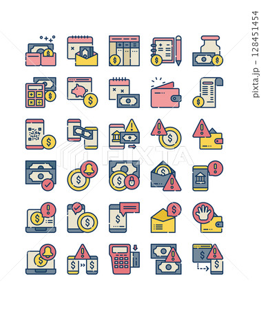 money investment management filled outline icon 128451454