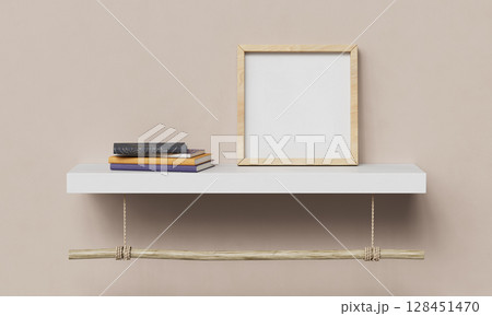 Shelf Decoration Interior Picture Frame Mock up. 3D Rendering. Shelf Decoration Interior Picture Frame Mock up. 3D Rendering. 128451470