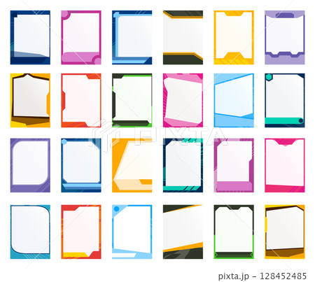 Game sports card template. A set of trading frames for football, basketball and hockey players. Vector illustration 128452485