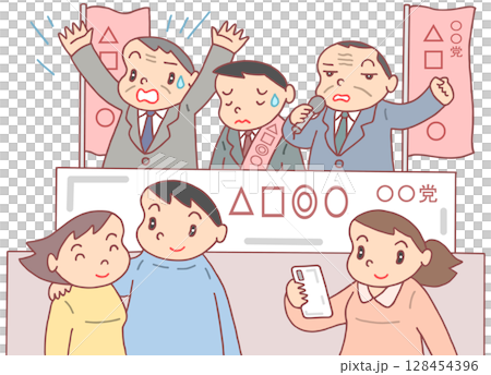 Social issues - National elections, election speeches, voters, apathy towards politics 128454396