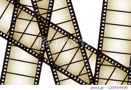 グラフィック素材 セピア色の映画の70ミリフィルムが重なったイメージイラスト グラフィック素材 セピア色の映画の70ミリフィルムが重なったイメージイラスト 128454406