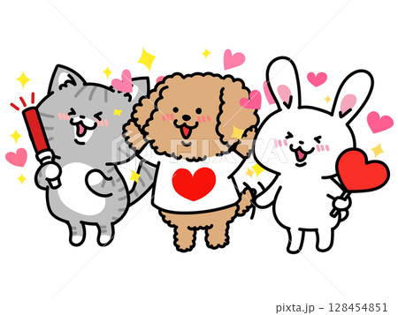 推し方をする犬猫兎 128454851