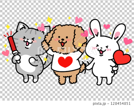 推し方をする犬猫兎 128454851