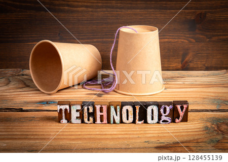 Retro Communication Concept Using Paper Cup Phone to Represent Early Technology Innovation Retro Communication Concept Using Paper Cup Phone to Represent Early Technology Innovation 128455139