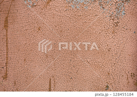Old brown paint crack surface texture. Old brown paint crack surface texture. 128455184