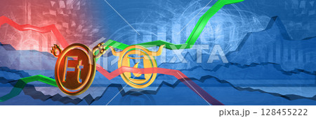 oil stock prices rise in huf. energy crisis in hungary. bullish commodity market concept. 3d illustration of expensive fossil fuel oil stock prices rise in huf. energy crisis in hungary. bullish commodity market concept. 3d illustration of expensive fossil fuel 128455222