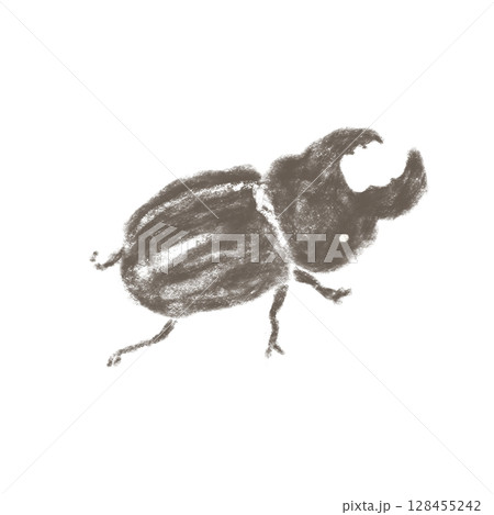 シンプルで可愛い手描きのクワガタ 128455242