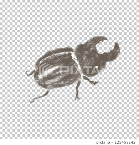 シンプルで可愛い手描きのクワガタ 128455242