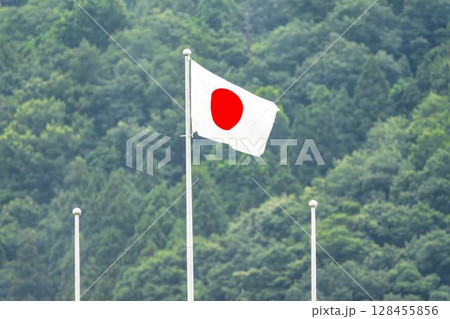 日本国国旗　日の丸　福島県福島市 128455856