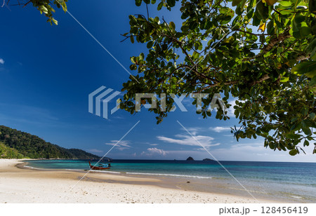 Tropical Paradise Beach and blue sky,Koh Lipe island in Satun,Thailand 128456419