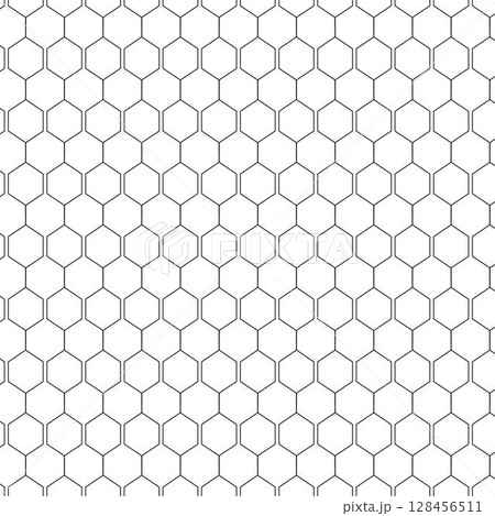 Honeycomb seamless pattern. Vector graphic line illustration. abstract line drawing. Seamless texture of honeycomb, hexagons abstract background for design wallpaper, packaging, covering, fabric Honeycomb seamless pattern. Vector graphic line illustration. abstract line drawing. Seamless texture of honeycomb, hexagons abstract background for design wallpaper, packaging, covering, fabric 128456511