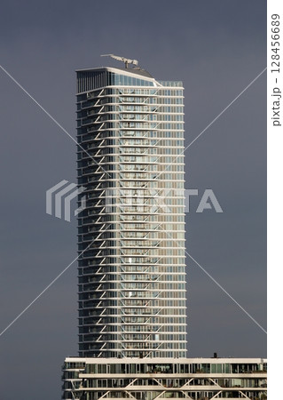 View of the lighthouse in Aarhus, the tallest building in Denmark 128456689