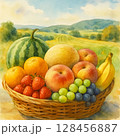 夏のフルーツ〜水彩画〜 128456887