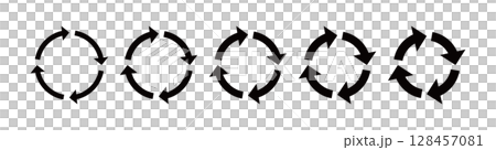 循環箭頭圖示集、旋轉箭頭、向量 128457081