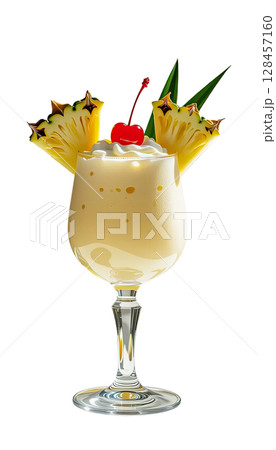Fresh summer cocktail Pina colada, fresh summer drink concept Fresh summer cocktail Pina colada, fresh summer drink concept 128457160