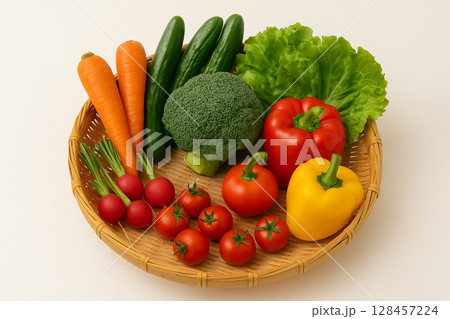 彩り豊かな新鮮野菜の盛り合わせセット 128457224