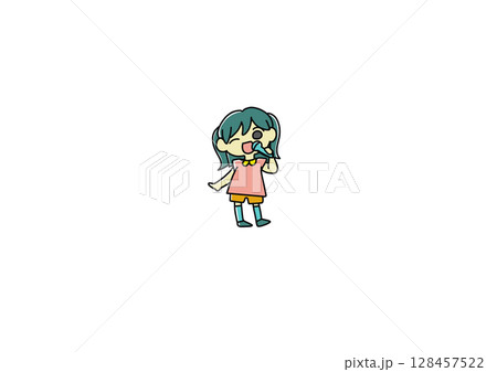歌う女性ボーカル 歌う女性ボーカル 128457522