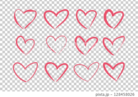 手繪心形圖示畫筆筆可愛的手繪心形圖示集 128458026