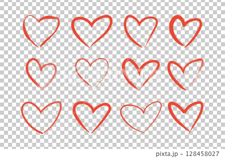 手繪心形圖示畫筆筆可愛的手繪心形圖示集 128458027