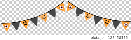 Halloween orange black garland 128458556