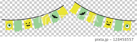 Halloween Cute Garland Green Halloween Cute Garland Green 128458557