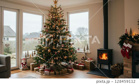 豪華なクリスマスツリー 128459112