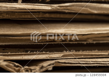 cardboard for boxes, corrugated cardboard after use in transportation 128459304