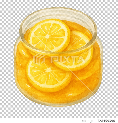 レモンの蜂蜜漬けのイラスト 128459390