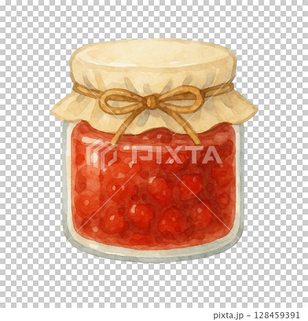 【ジャム】イチゴジャムのイラスト 128459391