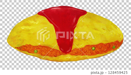 煎蛋捲飯的插圖 128459425