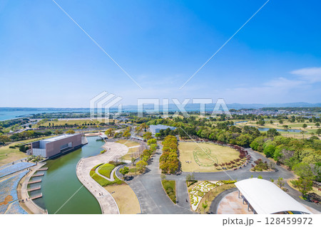 浜名湖ガーデンパーク、展望塔からの眺め〈静岡県浜松市〉 浜名湖ガーデンパーク、展望塔からの眺め〈静岡県浜松市〉 128459972