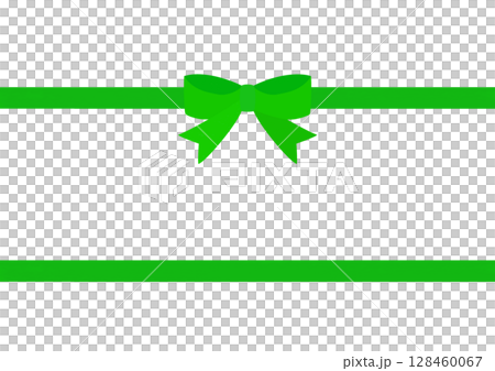 緑色のリボンのパーツ 128460067
