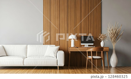 Architectural modern office interior design with white sofa Architectural modern office interior design with white sofa 128460325