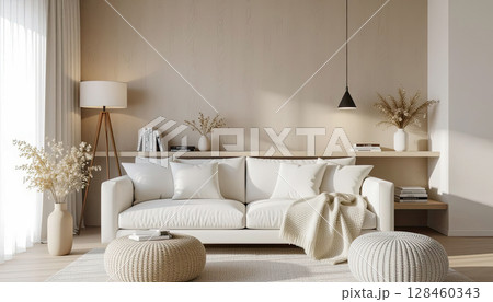 Architectural modern office interior design with white sofa Architectural modern office interior design with white sofa 128460343