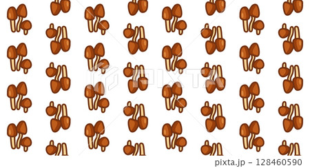 Brown Forest Mushrooms Seamless Pattern 128460590