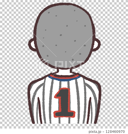 Illustration of a shaved head from behind Illustration of a shaved head from behind 128460970