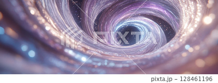 Galactic swirl with purple light and sparkling stars, cosmic background 128461196