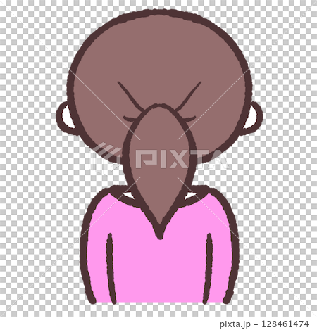 後ろを向いた女性のイラスト 128461474