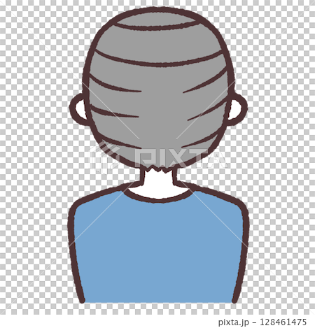 一位老人回頭看的插圖 128461475