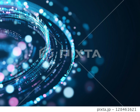Cosmic space swirl with blue tech theme in vertical format, suitable for background Cosmic space swirl with blue tech theme in vertical format, suitable for background 128461621