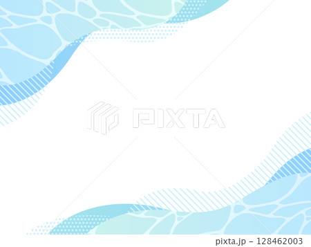 水色の斜めの波のフレーム 128462003