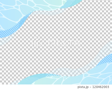 水色の斜めの波のフレーム 128462003