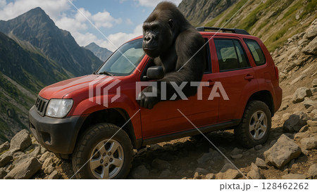マウンテンゴリラが車!?山に登り“サンザン”だった一日 128462262