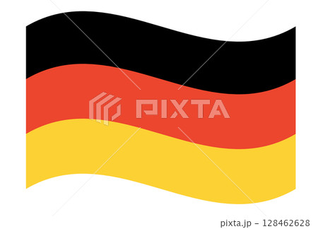 Waving German Flag Illustration. Germany Banner. 128462628
